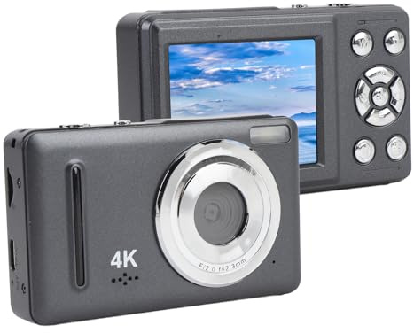 Cuifati Camera Digitale retrò da 64 MP con Video 4K, Zoom 18x, Display da 2,4 Pollici, Batteria da 1200 MAh, Telecamera da Viaggio Compatta, per Studenti e Appassionati di Viaggio,