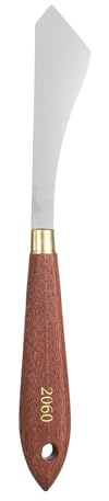 QUARKZMAN Couteaux à Peinture Outil De Peinture 3.74 x 0.98 Rouge/Argent | Lame En Acier Inoxydable En Forme De larme, 8.07 Longueur, Spatule Couteaux à Peinture Avec Trou Manche En Hêtre