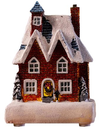 Casette Del Villaggio Di Natale | Decorazione Illuminata Per Villaggio Natalizio | Addobbo Da Tavolo Per Vetrine, Mensole E Appartamenti | Ideale Per Le Feste Invernali E Decorazioni Festive