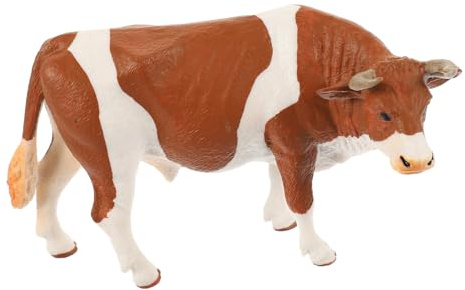 Toyvian Figura de Vaca Lechera de PVC Realista para Niños, Pequeña Figura de Vaca Decorativa Pintada a Mano, Juguete de Animales de Granja para Manualidades y Juegos Educativos