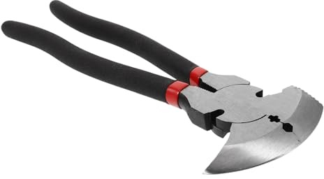 iplusmile Alicates Multiusos para Cercado Cortador de Alambre y Agarrador para Alambre de Púas Herramienta Resistente para Estirar y Reparar Vallas Mango Ergonómico Rojo y Negro