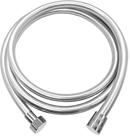 Manguera de Ducha Universal 2m, Manguera de Ducha con Protección Contra Torsión, Incl. Anillo de Sellado, Resistente a la Presión, Conexión Universal, Robusta y Fácil Instalación (Cromado, 2m)