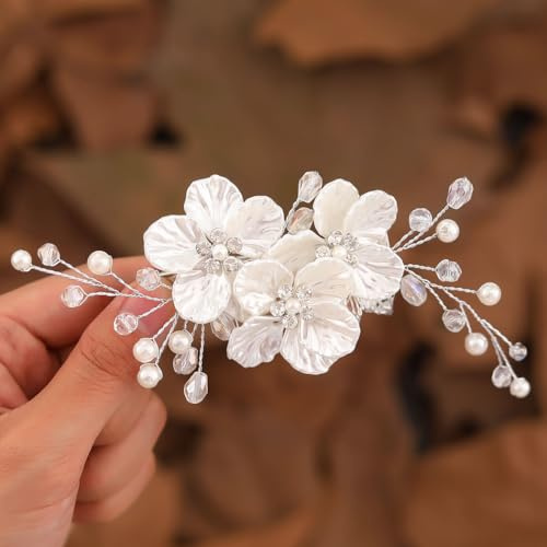 Ushiny Haarspange Blumen Hochzeit Braut Haarschmuck für Damen