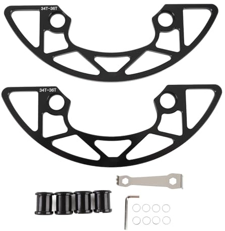 104 BCD Kettenblattschutz 34–36 Zähne für schmales, breites einzelnes Kettenblatt, Aluminiumlegierung, Kettenblattschutzabdeckung, Mountainbike-Kettenblattschutz (Schwarz)