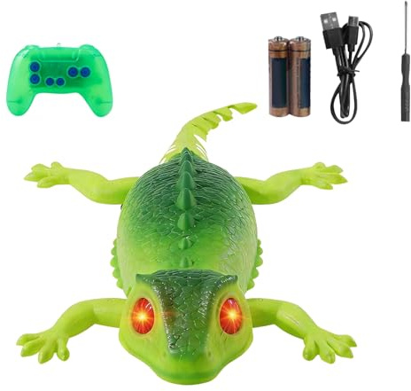 Genérico Gecko Jouet grimpant au Mur – Télécommande 2 Modes Rechargeable avec lumières – Jouet Robot grimpant pour d'âge préscolaire, Maternelle, garçons et Filles, E