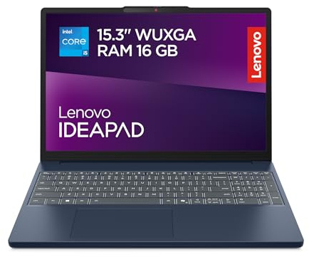 Lenovo IdeaPad Slim 3 Gen 10 – Ordenador Portátil 15.3 WUXGA (Intel Core i5-13420H, 16 GB RAM, 512 GB SSD, Wi-Fi 6, USB-C, Sin Sistema Operativo) Teclado QWERTY Español - Azul Cósmico