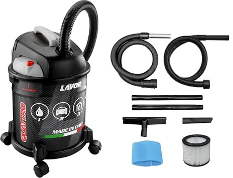 Lavor Aspirateur multifonction QUATTRO 4 EN 1-1200 Watt max, 18 kPa, 35 litres/seconde, réservoir 20 litres. Aspirateur, aspirateur vide cendres, aspirateur liquide, fonction de soufflage.