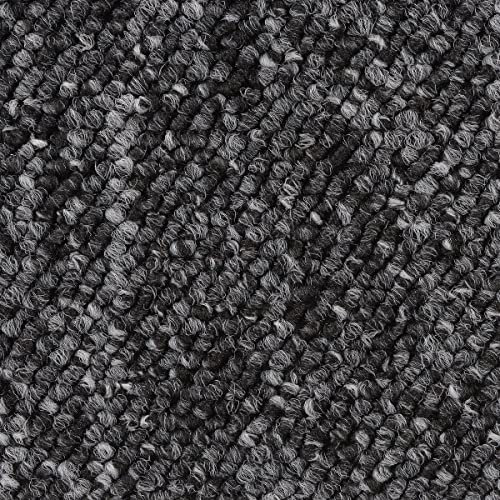 Teppichboden schwarz Meterware in 400 cm und 500 cm Breite mit Schlingen Struktur meliert ideal für Wohnzimmer und Schlafzimmer mit Vliesrücken