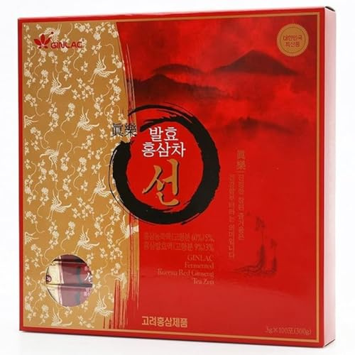 Roter Ginseng Tee ZEN Teebeutel 100 | Koreanischer Roter Ginseng Tee | Getränk aus Korea | Energie Vitalität Wohlbefinden | 300g
