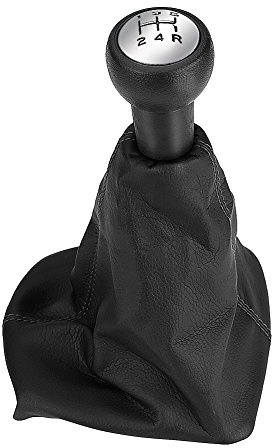 Keenso Gear Shift Cover, 5 Speed Gear Shift Stick Knob Cover Gaiter Boot Leather for 207307406