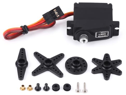 RC Servo Motor, Wasserfeste Metallgetriebe Metallzahnrad für Modellautos, Robotik, Fahrzeug RC-Servo mit Drehmoment und Präzision, ideal für RC-LKW, Autos und DIY