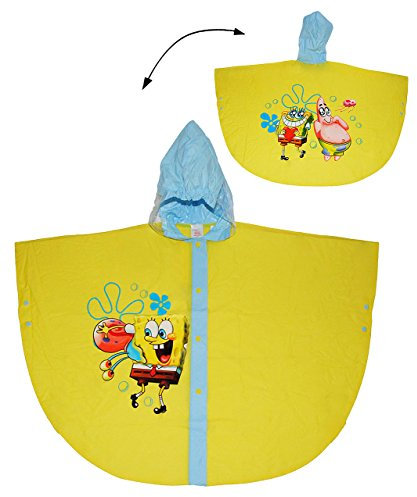 alles-meine.de GmbH Regencape/Regenponcho - Spongebob Schwammkopf - Gr. 110-116 - 122 - Circa 4 bis 6 Jahre - für Kinder - Jungen Mädchen - Fische Tiere Fahrrad/Regen P..
