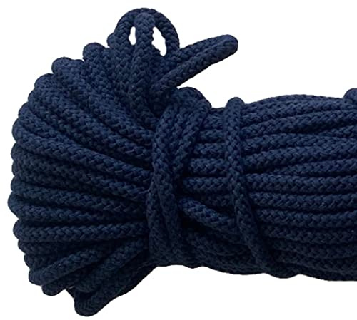 Mississhop Kordel 8 mm I 50 m 100% Baumwolle Baumwollkordel Seile Dunkelblau Ø 8mm