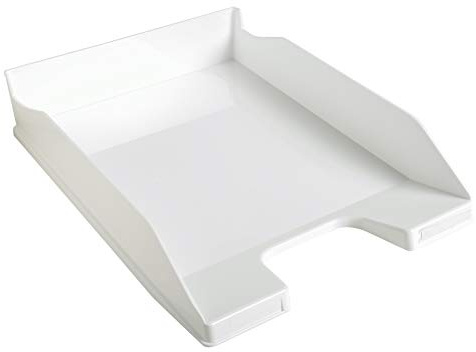 Exacompta - Réf. 113213D - Lot de 6 corbeilles à courrier Combo MIDI - Dimensions utiles 34 x 25 x 6,5 cm - pour Documents au Format A4 + - Couleur Blanc Glossy