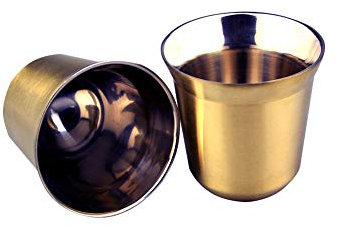 OSISTER7 Tazzine da caffè in acciaio inox con doppia parete isolante sottovuoto, 80 ml, multicolore