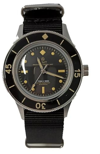 Walter Mitt Sea Wolf Automatik Schwarz Stahl Gewebe Militär Uhr Herren