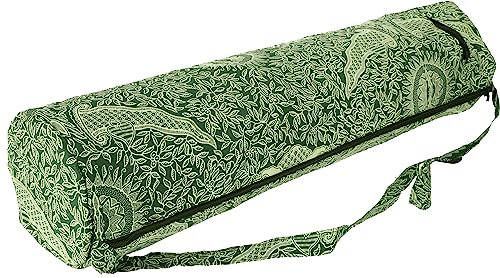 GURU SHOP Yogamatten-Tasche Indonesische Batik - Grün, Unisex - Erwachsene, Baumwolle, 65x20x20 cm