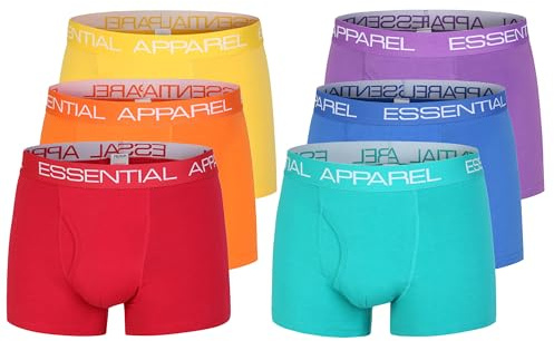 The Essentials Wardrobe Mens TEW 6 Pack Mens Boxer - Medium - Bright