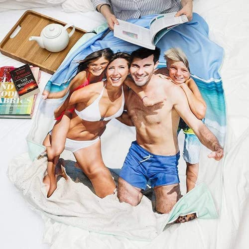 weiyou Personalisierte Decke Fotodecke Mit Eigenem Foto Name,Super Weich Personalisierte Foto,Personalisierte Geschenk Für Freunde Familie Geburtstag Weihnachten (150x220cm)