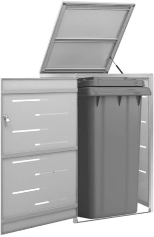 Hommdiy Mülltonnenbox für 1 Tonne Mülltonnenverkleidung mülltonnenboxen 69x77.5x115 cm Grau