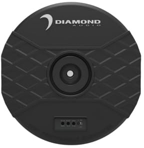 Diamond Audio DASTX12 - Subwoofer amplificato per pneumatici di scorta poco profondi da 11 pollici, bassi compatti ad alte prestazioni, design salvaspazio, basse frequenze profonde