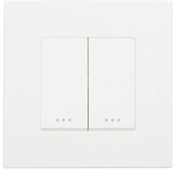 LEDKIA LIGHTING Interruptor Pulsador Doble con Marco PC Modern Blanco