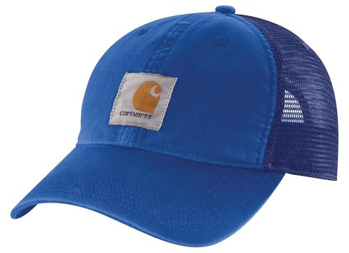 Carhartt Herren Canvas Mesh-Back Cap Baseballkappe, Blau - Glass Blue, Einheitsgröße