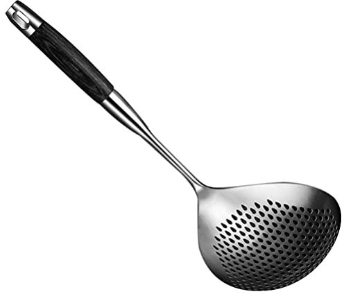 Pasta Colador de alimentos Cuchara Espumadera grande Cuchara ranurada Colador de acero inoxidable Cucharón Colador de araña for cocinar y freír Drenaje / 1726