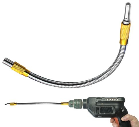 CENMOO Long Flexible Drill Bit Extension | Metal Drill Bit Extension Bits, Flexible Shaft Extension Bits, Universal 11.8 Inch Flexible Shaft for Drill