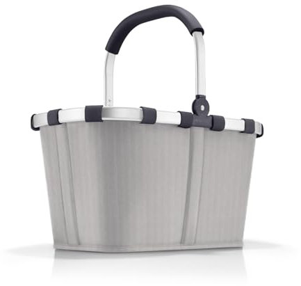 reisenthel carrybag herringbone grey – Stabiler Einkaufskorb mit viel Stauraum und praktischer Innentasche – Elegantes und wasserabweisendes Design
