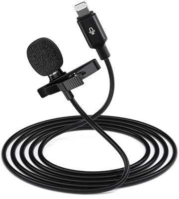 ttstar Microphone Cravate Filaire pour Enregistrement vidéo iPhone avec Cordon de 3 m de Long - Micro Omni Lav Plug & Play pour Youtube Vlogging