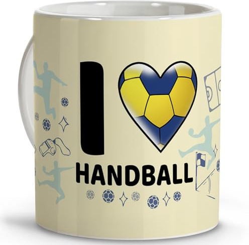LolaPix Regali per la pallamano. Pallamano. Regali per sportivi. Tazze originali da regalare. Tazza in ceramica da 330 ml. Pallamano