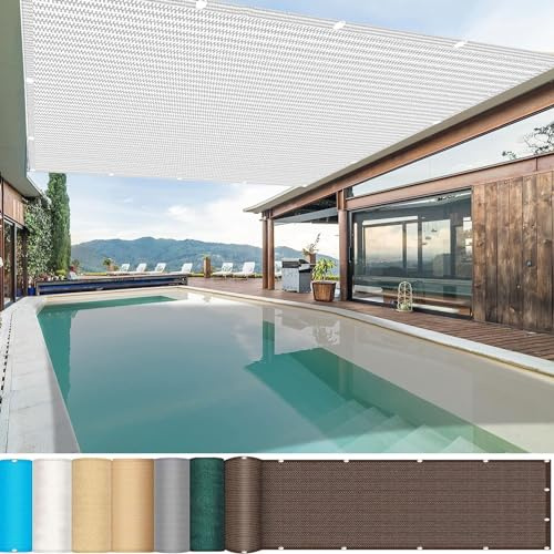 Tenda a Vela Vela Ombreggiante 3 x 3.5 m Traspirante e Protezione Solare Raggi UV Vela Ombreggiante Parasole con Occhielli Tenda a Vela per Giardino Esterno, Bianco