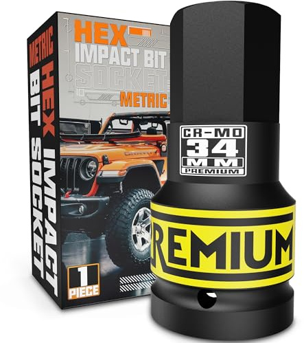 KIRXST Juego de Llaves de Impacto Hexagonales de 1 pulgada, Herramienta de Destornillador Allen de Impacto de H34 (34 mm), para Coche, Bicicleta, Reparación de Herramientas