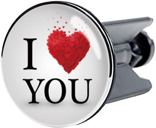 Dusbad Waschbeckenstöpsel Universal 40mm Motiv für alle Waschbecken, Waschbeckenstöpsel Motiv:I Love You
