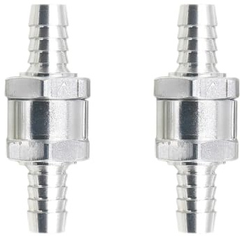 Lot de 2 10mm Clapets de Non-Retour, Valve Anti Retour Carburant, Clapet Anti Retour Filtre a Gasoil en Aluminium à Sens Unique pour Essence Systèmes de Carburant à Basse Pression (10mm)