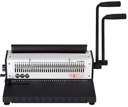 Bindemaschine, Buchbindemaschine, 34 löcher Doppel Wire-O Stanz Bindemaschine A3A4 for Bücher Puncher Binder, for Büro, Schule, Business für Büro und Heimgebrauch