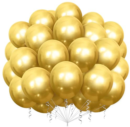 Globos Dorados de Látex, 100 Piezas, 12 Pulgadas para Cumpleaños, Bodas, Baby Shower, Graduación y Decoración de Fiestas