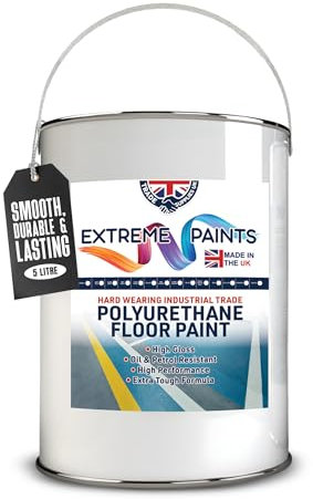 TRADE SUPPLIES UK - Extreme Polyurethane Floor Paint. Durable, Premium-Grade Paint for Concrete, Wood, Garage, Indoor Floors - Mid Grey, 5L