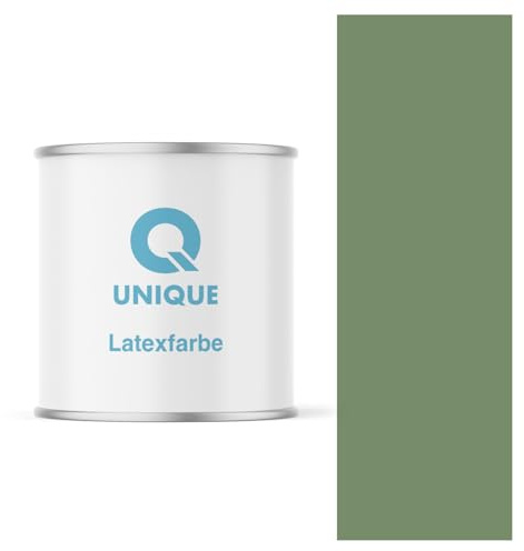 Q UNIQUE Latexfarbe 2L (ca.14m2) Dunkelgrün Innenfarbe Wandfarbe Deckenfarbe Klasse 3 Mattfarbe Scheuerfest Hohe Deckkraft