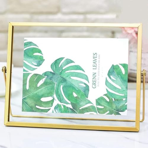 Gold/Black Floating Frame 6x8, Tabletop Shelf Photo Frame, Metal Photo Frame with Glass For Photo 5x7, 4x6, 3x5, Classy Gift For Festival, Wedding, Home Decoration (Gold)