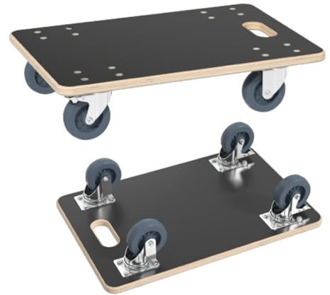 Aufun 1 x rullbräda, transportskoter, 60 x 40 x 14,5 cm med broms, möbelskoter, rullbrädor, transport med transporthjälp, möbeltransport upp till 200 kg, lastkapacitet, robust och säker