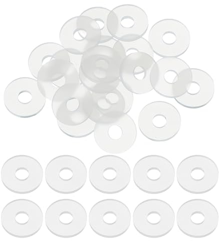 sourcing map Lot de 20 rondelles plates M3 en silicone - 3 mm x 9 mm x 1 mm d'épaisseur - Œillets unis en plastique - Rondelles d'étanchéité pour tuyau d'eau, blanc