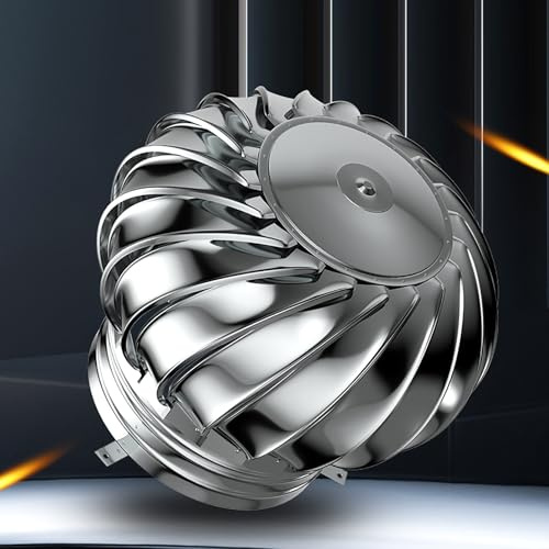 XAXIAOZ Comignolo, sfiato Rotante per Tetto, sfiato per Turbine eoliche rotanti da Tetto, Ventilatore da Tetto in Acciaio Inox 304, Ventilatore Antipioggia, Rotazione Non motoriz
