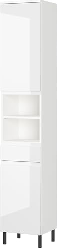 Germania Hochschrank 8241-84 GW-Salinas, in Weiß, mit Türdämpfung, 34 x 190 x 34 cm (BxHxT)