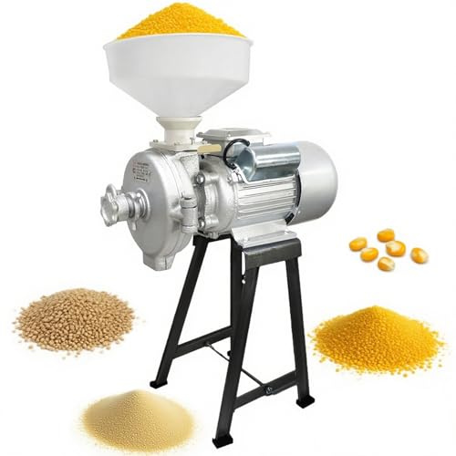 ZHOZHUT 3KW Moulin à Céréales électrique 220V Broyeur électrique avec Un Entonnoir, Moulin à Céréales Bobine en Cuivre Pur pour Les Céréales, Le Maïs, Le Riz, Les Herbes Aromatiques,3000w,220V