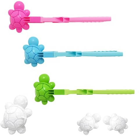 Generisch 3 Stück Schneeballzange, Lustige Schildkröten Schneeballformer, Strandspielzeug Schneespielzeug Kinder, Schneeball Maker (zufällige Farbe)