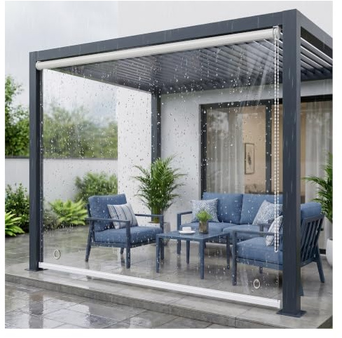 Kraftig genomskinlig, vindtät rullgardin，Transparent PVC-rullgardin och genomskärning Draftpropp Vattentät värmeisolerad mjuk vinylpartition，Anpassad storlek(W165*H230cm/W64.9*H90.5in)