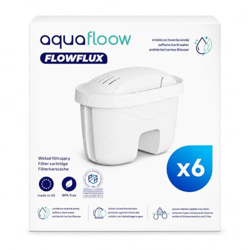 Aquafloow Cartucce Filtro Acqua 6 Pezzi Laica Bi-Flux Brita Maxtra | Riduce Calcare, Cloro e Odori. Carbone Attivo e Resina per Acqua più Pulita e dal Gusto Migliore