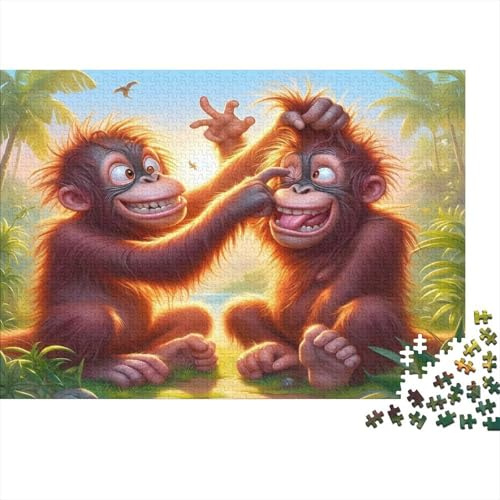 Monitos Puzzle de 1000 Piezas Cartón para Adultos Selva Familiar Diversión Relajación Decoración Hogar Regalo Fiesta 38x26cm/1000pcs